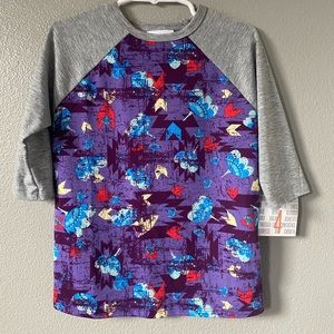 LuLaRoe kids Sloan shirt.  Size 4, fits 4-6 NWT